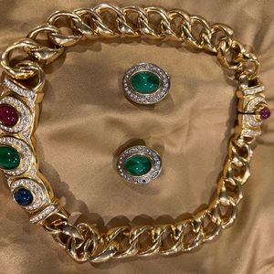 Christian Dior Necklace and Clip Earrings